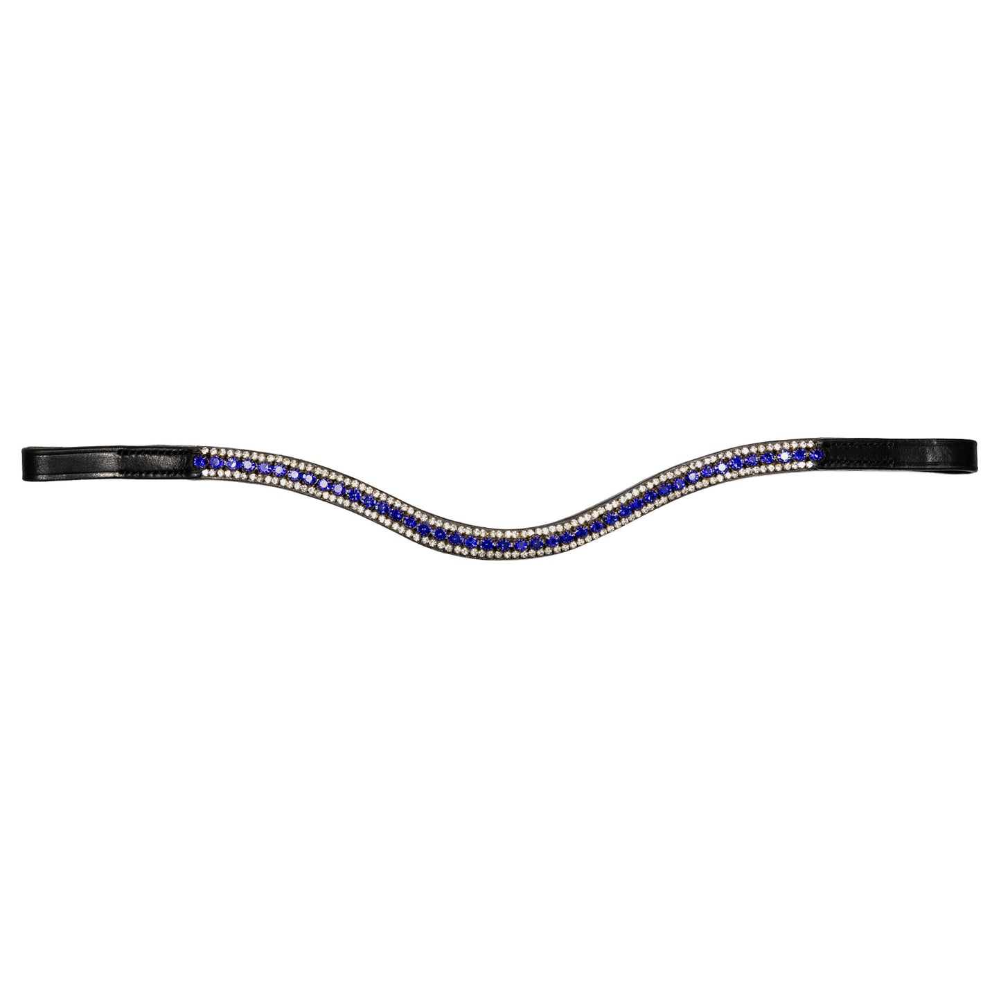 Browband - GLOW - Sapphire and Clear Crystal - Black