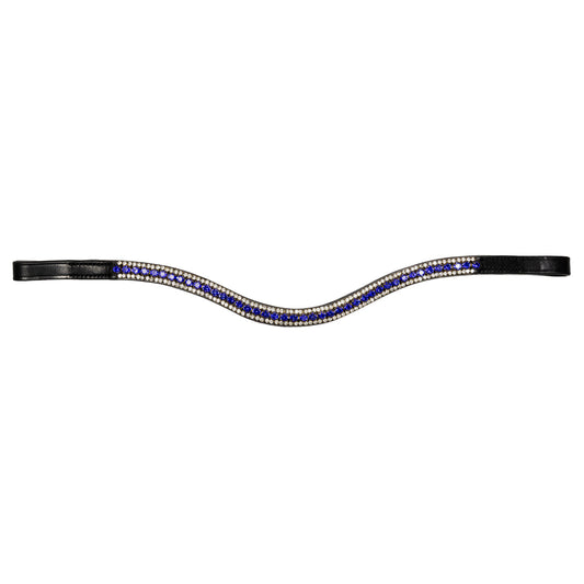 Browband - GLOW - Sapphire and Clear Crystal - Black