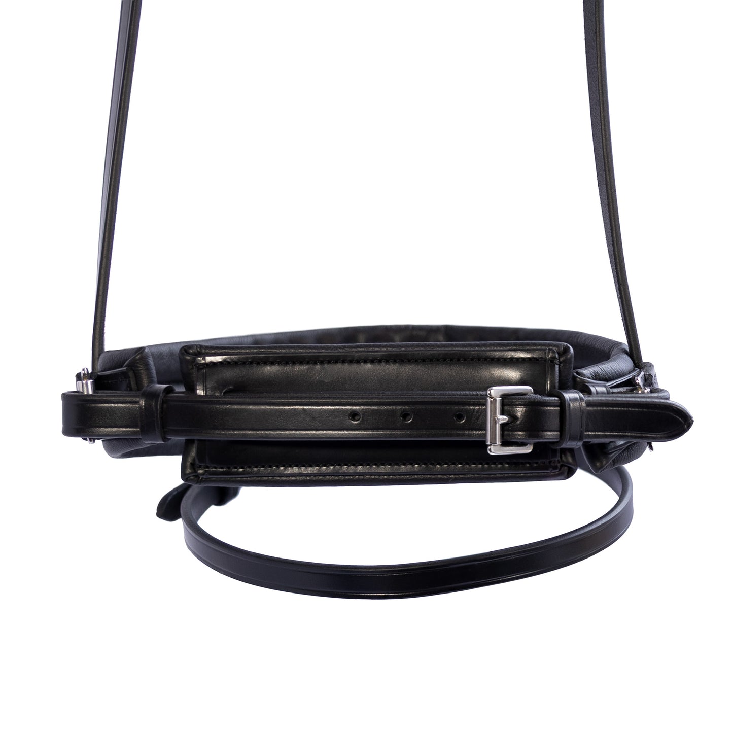 Noseband - CONTOUR - Hanoverian Crank - Black Patent