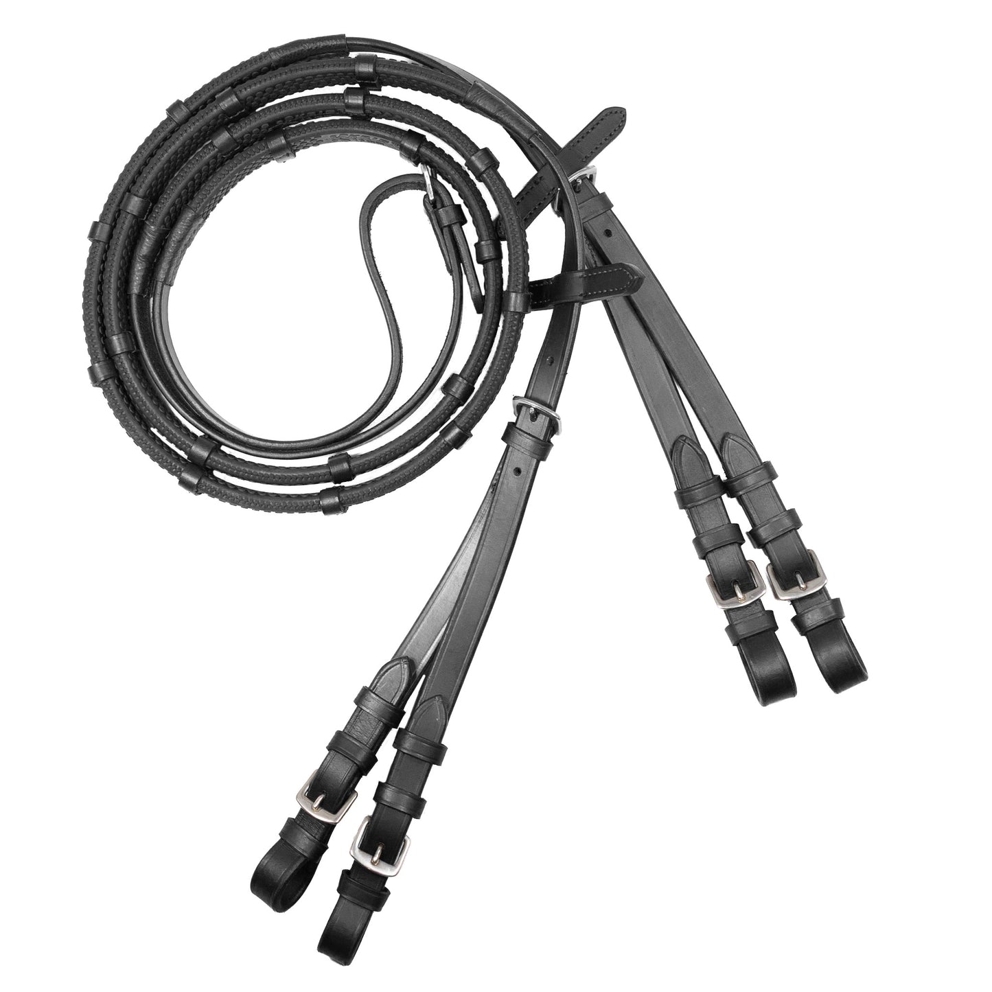 Reins - Rubber Grip Fork / Split - Black