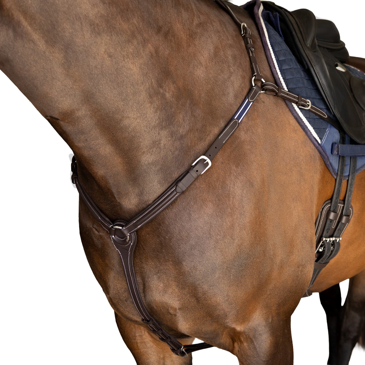 Breastplate - Raised Padded Leather 3 Point