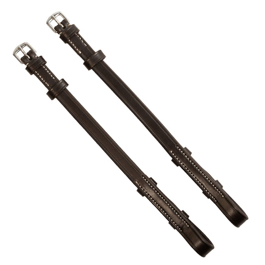 Cheekpieces - Billet - 4/8" Wide - Brown with White Stitching