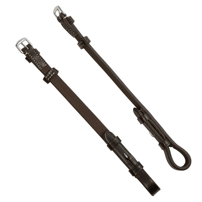 Cheekpieces - Billet - 4/8" Wide - Brown with White Stitching