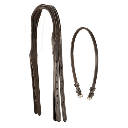 Crownpiece - White Stitched Snaffle Bridle - 4/8" Wide Cheek Straps - Brown