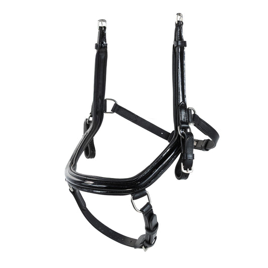 Noseband - COMFORT - Raised Leather - Black Patent
