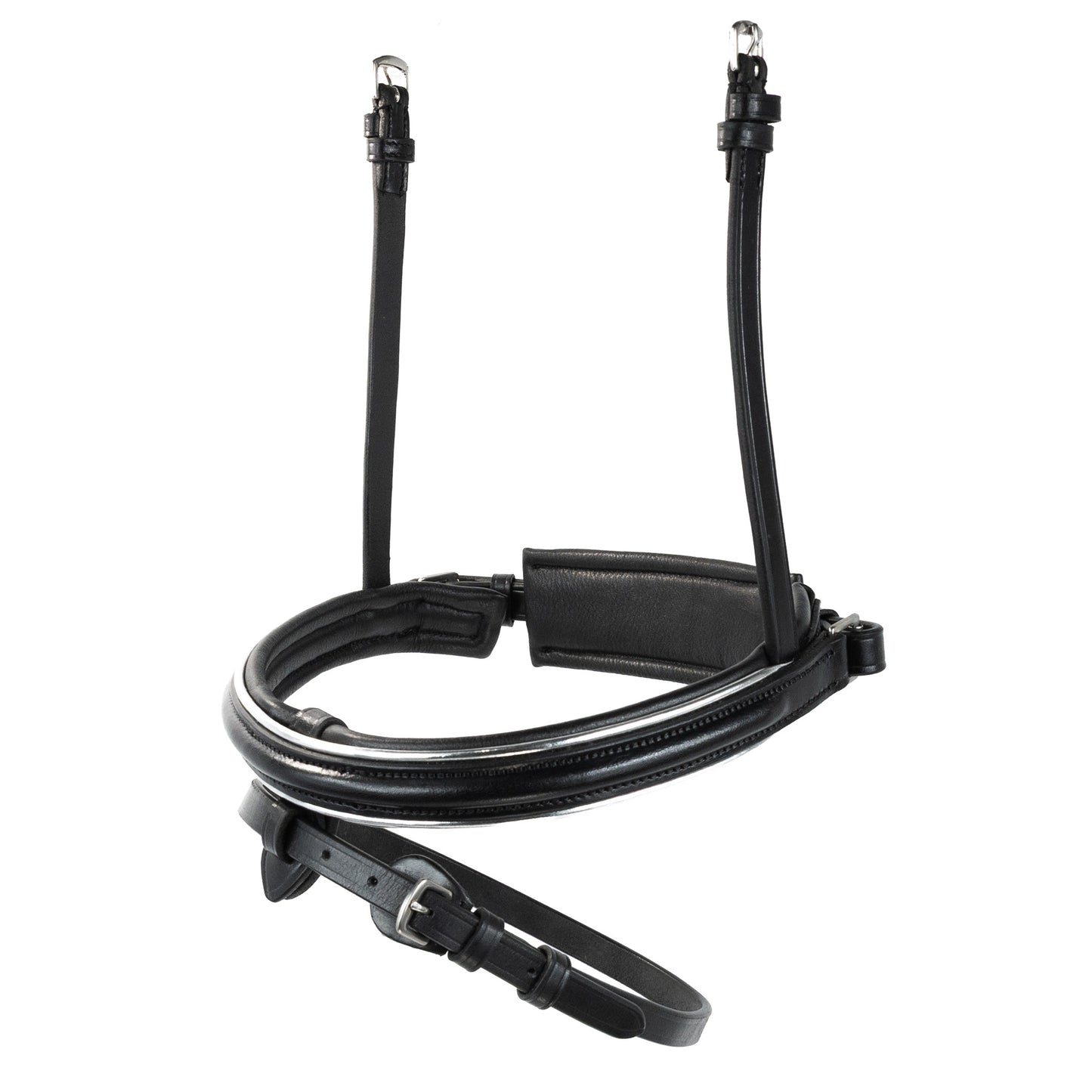 Noseband - CLASSIC - Converter Crank - Black with Silver Detail