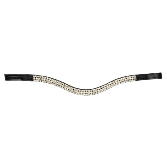 Browband - GLOSS - White Pearl and Clear Crystal - Black