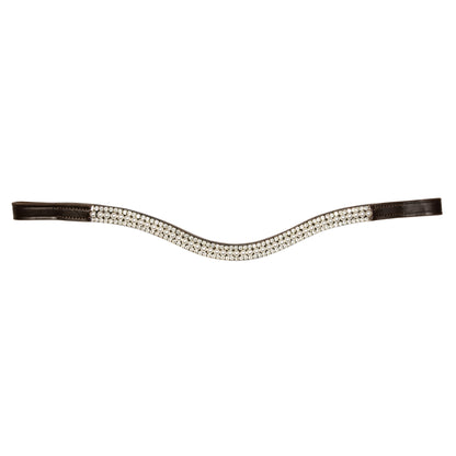 Browband - GLOSS - White Pearl and Clear Crystal - Brown