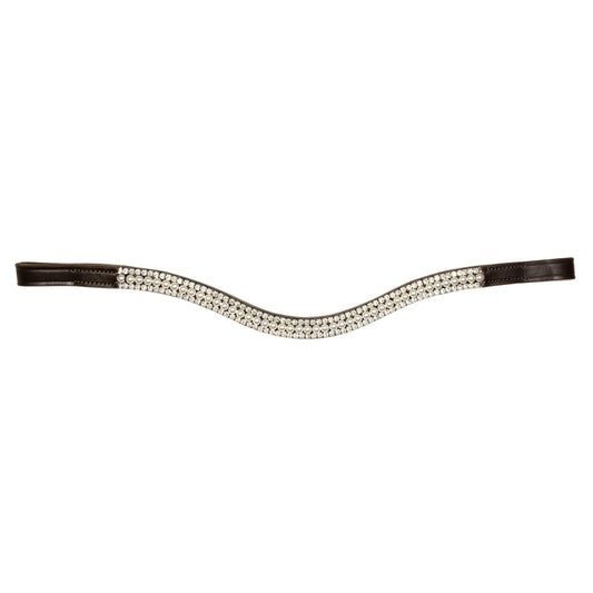 Browband - GLOSS - White Pearl and Clear Crystal - Brown