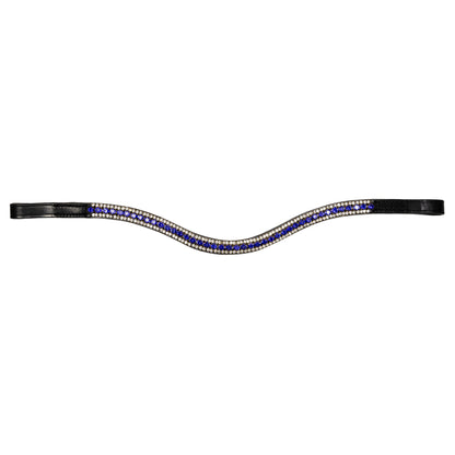 Browband - GLOW - Sapphire and Clear Crystal - Black