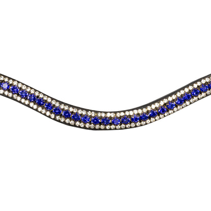 Browband - GLOW - Sapphire and Clear Crystal - Black