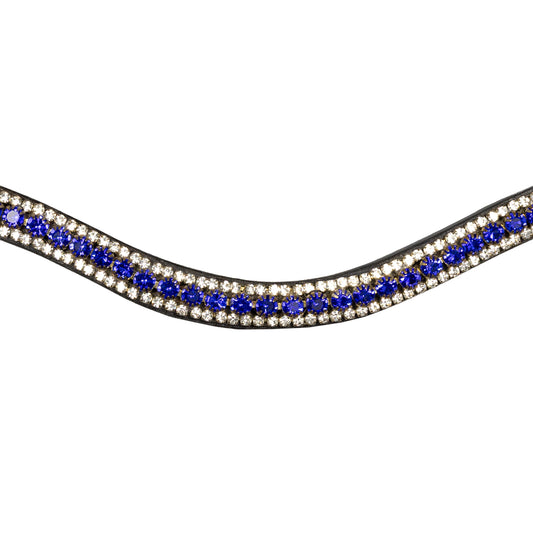 Browband - GLOW - Sapphire and Clear Crystal - Black