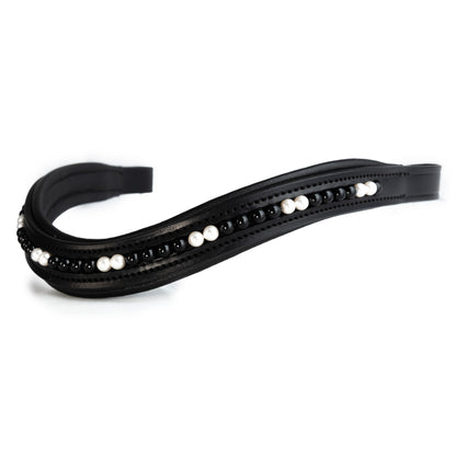 Browband - LUSTRE - Cream and Black Pearl - Black