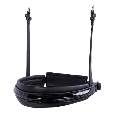 Noseband - CONTOUR - Double Bridle Crank - Black Patent