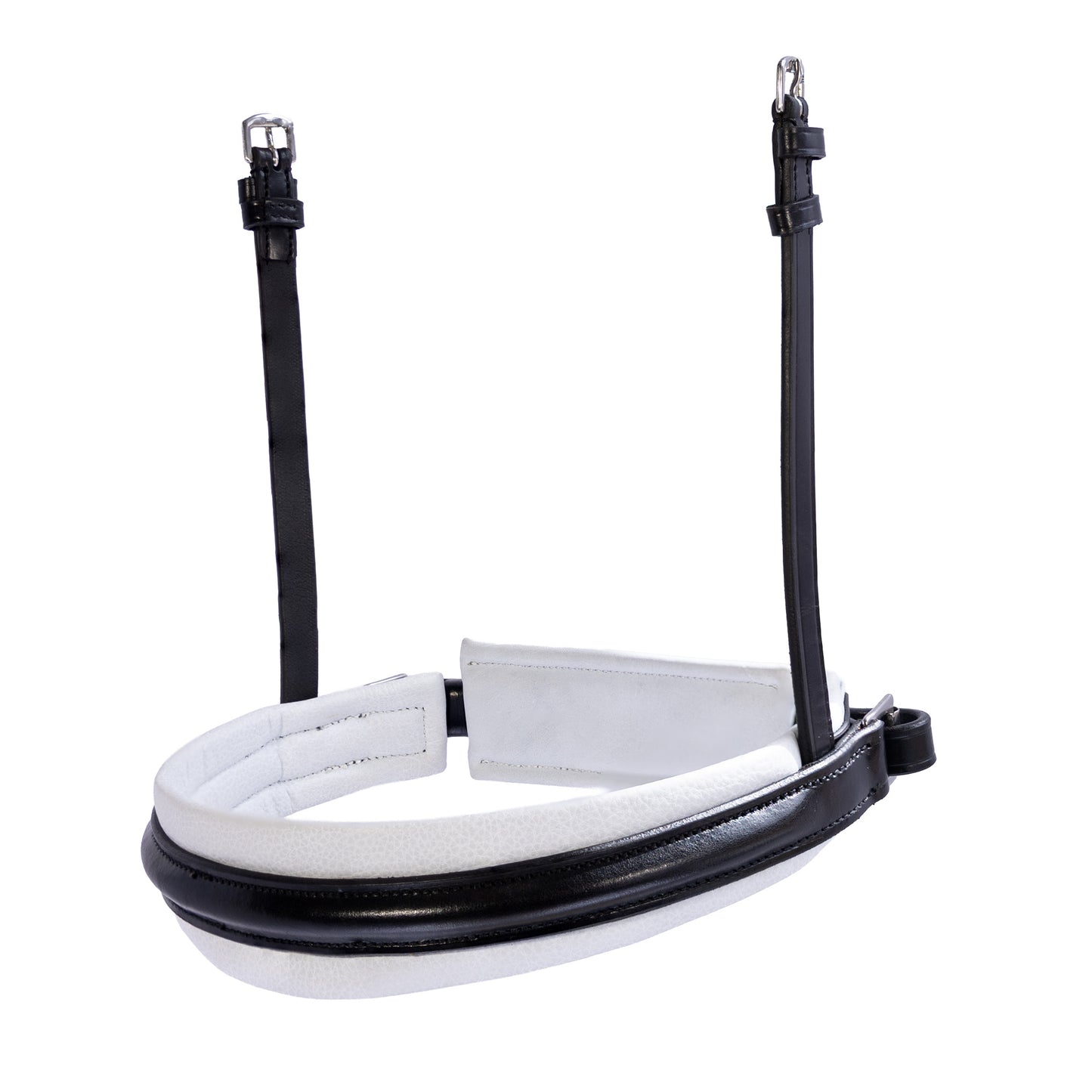 Noseband - CONTOUR - Double Bridle Crank - Black with White Padding