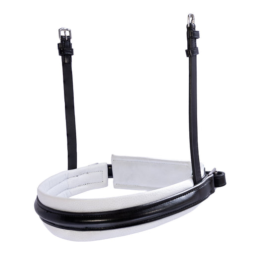Noseband - CONTOUR - Double Bridle Crank - Black with White Padding
