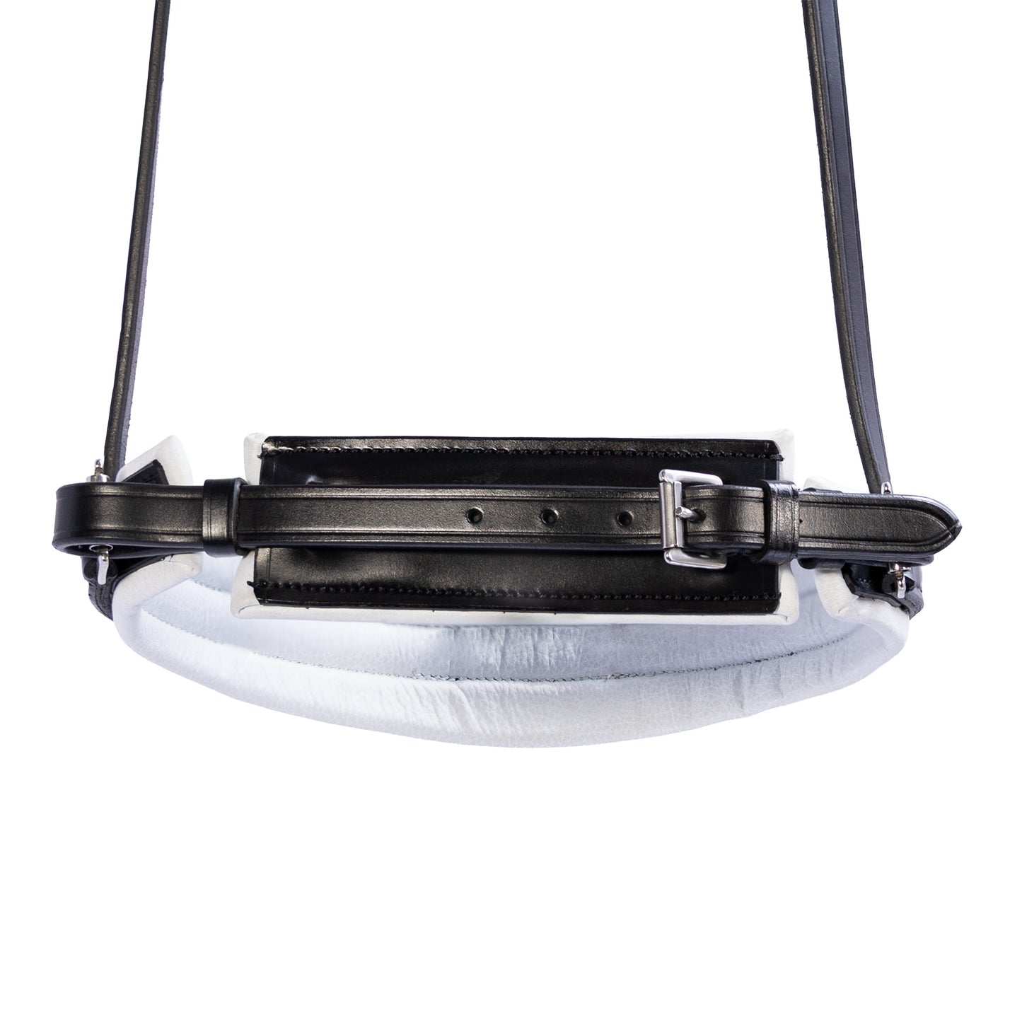 Noseband - CONTOUR - Double Bridle Crank - Black with White Padding