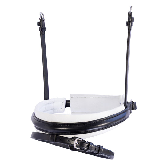 Noseband - CONTOUR - Hanoverian Crank - Black with White Padding