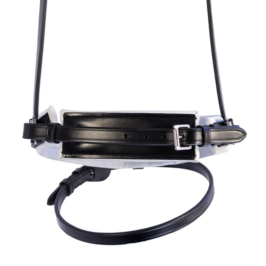 Noseband - CONTOUR - Hanoverian Crank - Black with White Padding