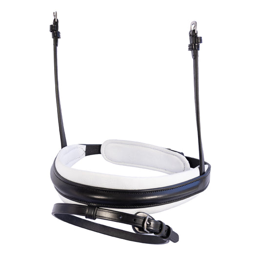 Noseband - CONTOUR - Hanoverian Cavesson - Black with White Padding