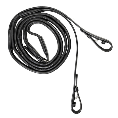 Reins - Padded Leather 6/8" - Black