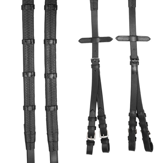 Reins - Rubber Grip Fork / Split - Black