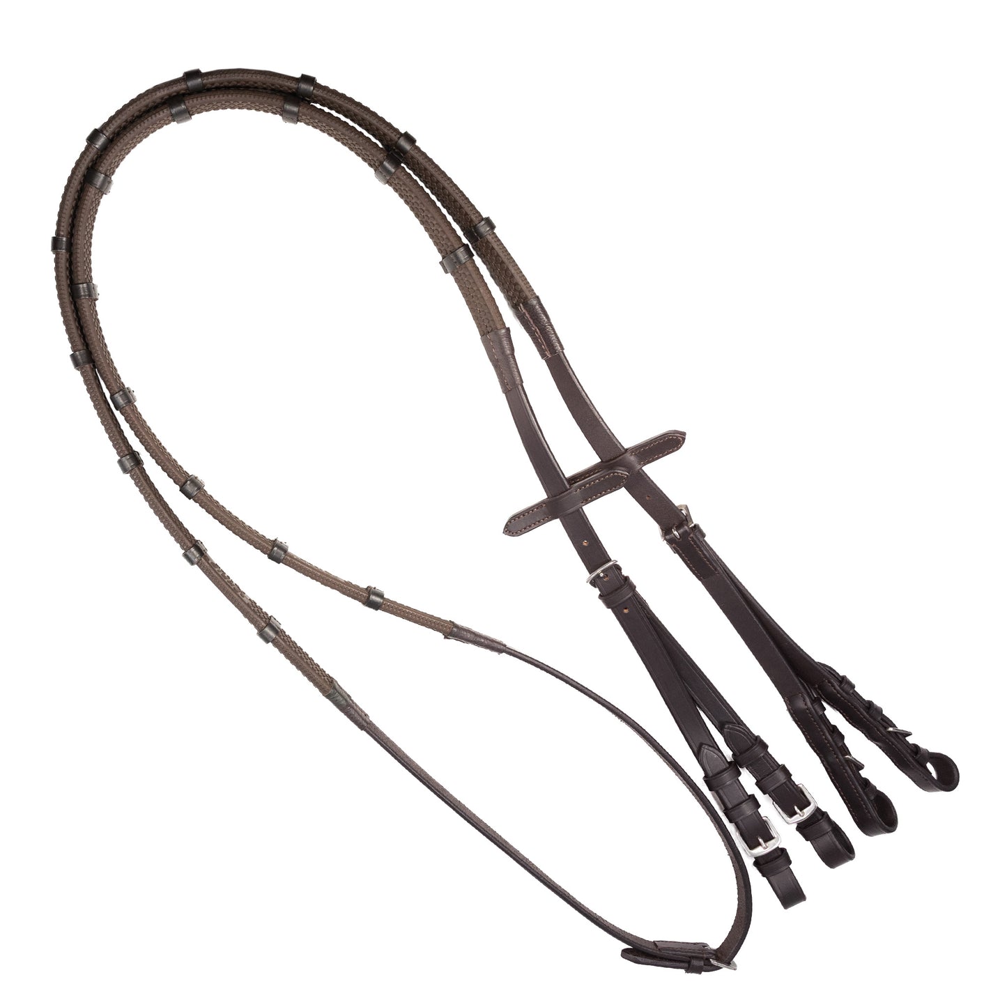 Reins - Rubber Grip Fork / Split - Brown