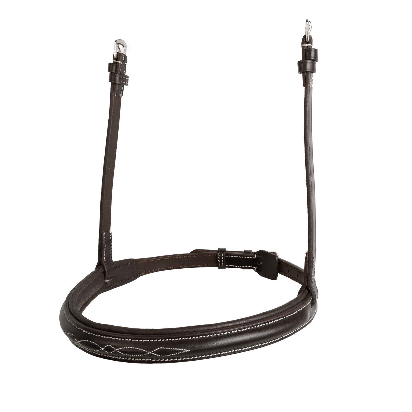 Noseband - CLASSIC - Converter Cavesson - Brown with Fancy Stitch