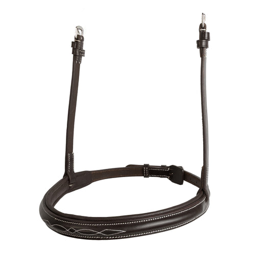 Noseband - CLASSIC - Converter Cavesson - Brown with Fancy Stitch