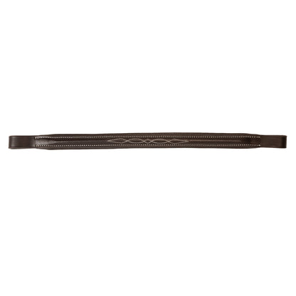 Browband - NOBLE - Raised Straight - Brown Fancy Stitch