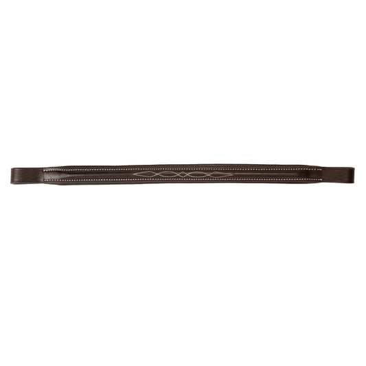 Browband - NOBLE - Raised Straight - Brown Fancy Stitch