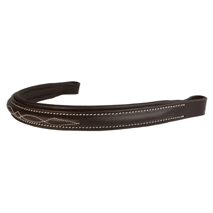 Browband - NOBLE - Raised Straight - Brown Fancy Stitch