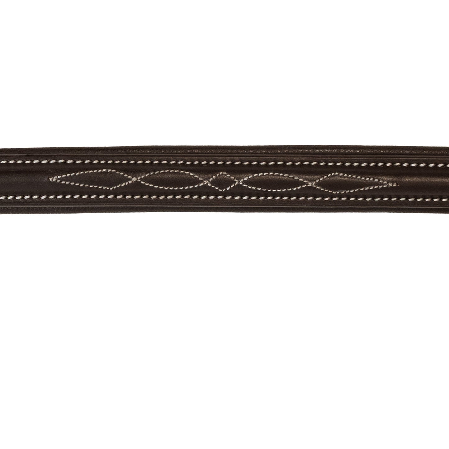 Browband - NOBLE - Raised Straight - Brown Fancy Stitch